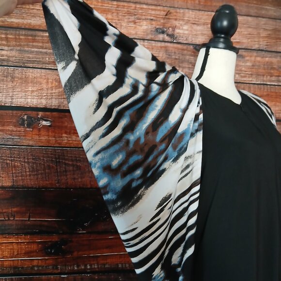 Raza Designs Vintage 80s Gown XL Unique Rare Maxi Dress Long Wing Sleeve US Made - Picture 7 of 10